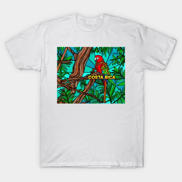 Costa Rica - Parrot in Nature T-Shirt by Kelly Louise Art